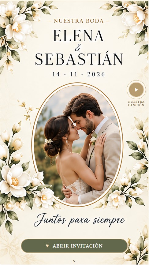 Ejemplo de invitación de boda Carmi